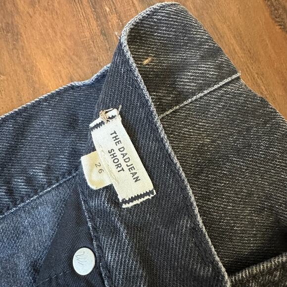 MADEWELL The Dad Jean Shorts Black Denim Button Fly Cut Off Frayed - Picture 7 of 9